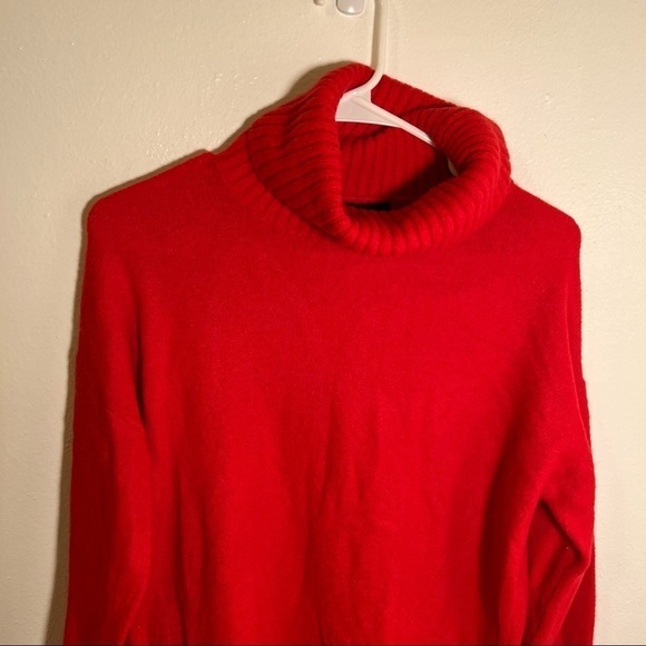 Halogen Chinoise Ribbed Turtleneck Sweater Red - Picture 3 of 10
